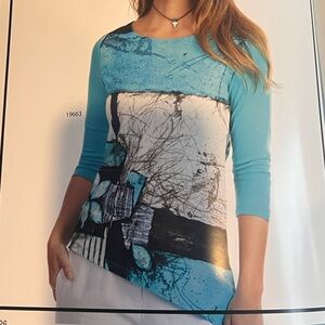 NWT DOLCEZZA Abstract Women's Tunic Top XL